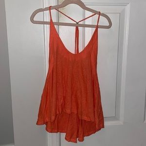 free people orange tank top size medium